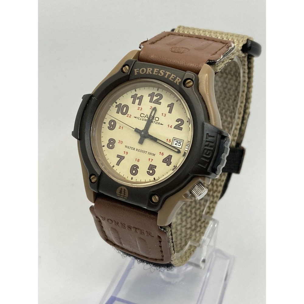 Casio FT500WVB-5BV Brown FORESTER Watch Analog Nylon Leather Band Brown 100M WR